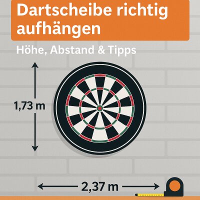 Dartscheibe richtig aufhängen – Höhe, Abstand &amp; Tipps - Dartscheibe aufhängen: Höhe &amp; Abstand richtig wählen