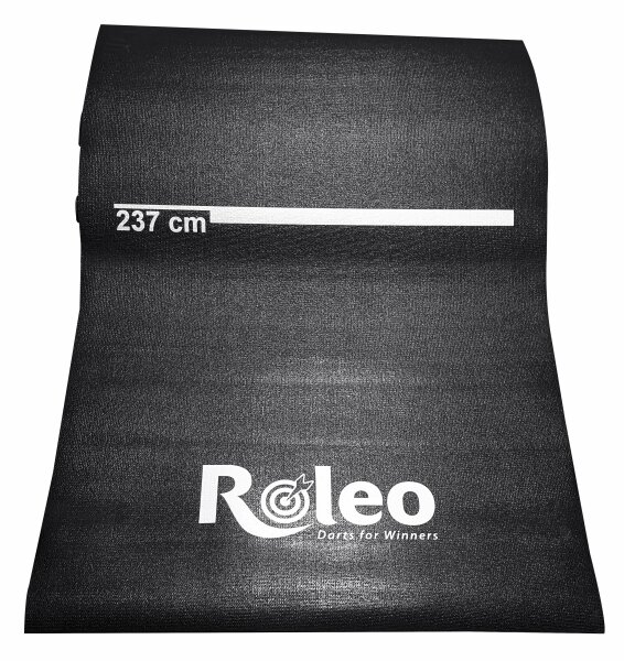 Roleo Dartmatte Teppich rutschfest schwarz mit Abstandsmarkierung