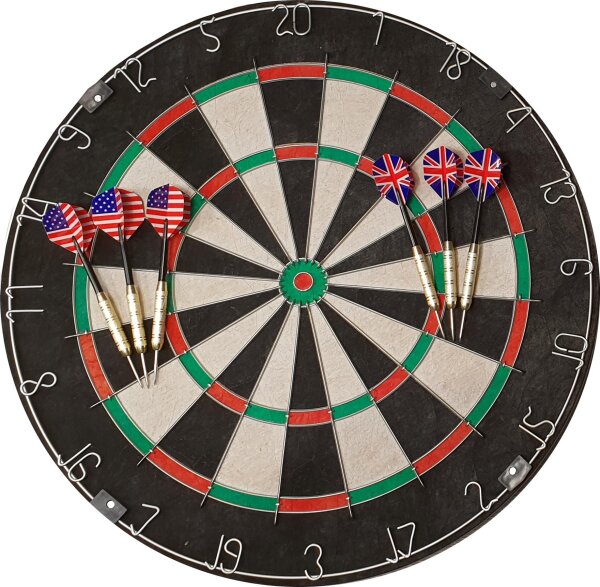 Roleo Steeldart Scheibe Dartboard inkl. 2 Satz Dartpfeile - Starter Set