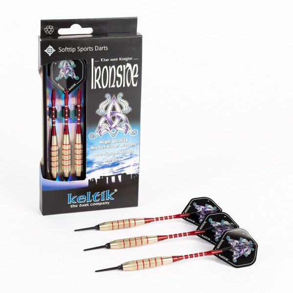 Keltik Softdartpfeile Ironside – 3er Set 14 g mit Nickel-Barrel inkl. Hartbox