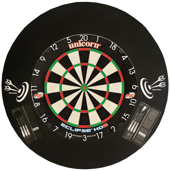 Steeldart Profi Set-Scheibe Unicorn Eclipse HD2 + 2 Satz Pfeile + Catchring