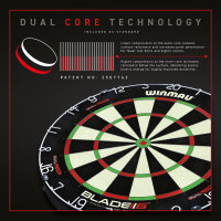 Winmau Blade 6 Dual Core – Profi Dartscheibe mit Doppelkern-Technologie