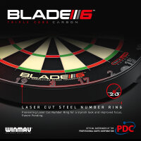 Winmau Blade 6 Triple Core Carbon – High-End Dartscheibe mit Carbon-Sisal