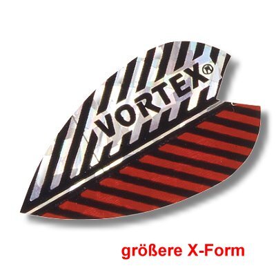 Dartfly Vortex, Form X (größere Form), rot/weiß