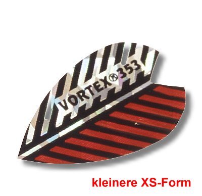 Dartfly Vortex, Form XS (kleinere Form), rot/weiß