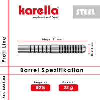 Dartbarrel Steelbarrel Karella Profi Line PL-03 80% Tungsten 23 g