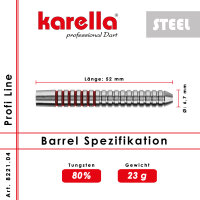 Dartbarrel Steelbarrel Karella Profi Line PL-04 80% Tungsten 23 g