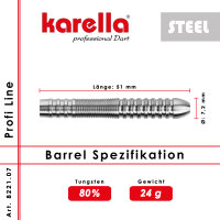 Dartbarrel Steelbarrel Karella Profi Line PL-07 80% Tungsten 24 g