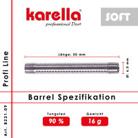 Dartbarrel Softbarrel Karella Profi Line PLS-09 90%...