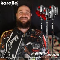 Steeldart Dartpfeile Karella SuperDrive, schwarz, 90% Tungsten