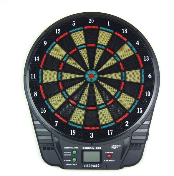 Carromco Elektronik Dartboard Cobra-501 mit Adapter, 3-Loch Abstand