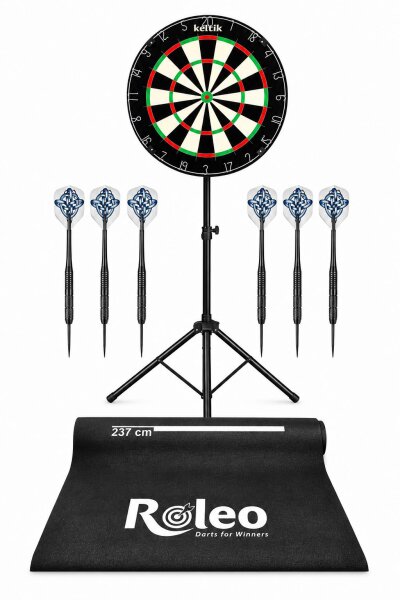 Keltik Steeldart Dartscheibe Komplettset mit Board, Ständer, Matte & Pfeilen