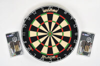 Dartboard Dartscheibe Winmau Blade 6 + 2 Steeldart Sets