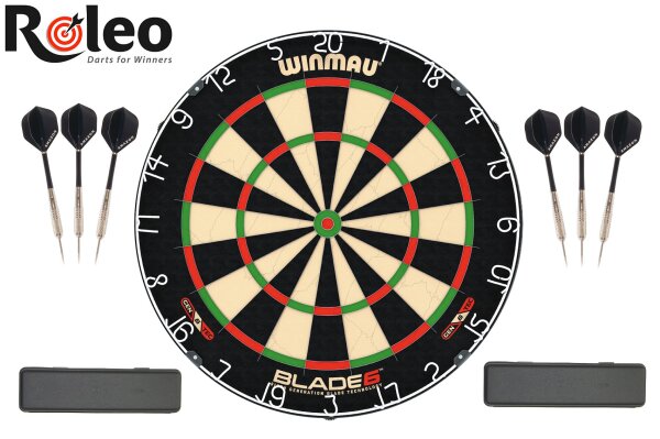 Dartset – Winmau Blade 6 + 2 Roleo Pfeilsets + 2 Dartboxen